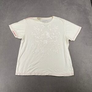 Southern Thread Mens Distressed Crest Graphic Tee Cream Y2K Grunge XL STT6900042